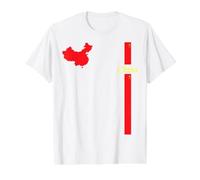 Carte de la Chine et Drapeau Patriotique de Voyage Graphique T-Shirt Graphique avec Valeur