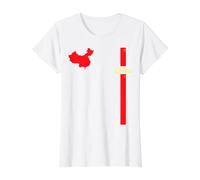 Carte de la Chine et Drapeau Patriotique de Voyage Graphique T-Shirt Graphique avec Valeur