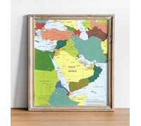 Carte de la CIA du Moyen-Orient - Irak, Iran Israël Politique 2003 - Palestine, Bande de Gaza, Cisjordanie, Liban - Guerre en Israël et Gaza (40,6 x 48,3 cm)