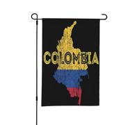 Carte de la Colombie, drapeau de jardin double face, petits drapeaux pour cour, convient pour l'extérieur ou le jardin, décoration de patio, 45,7 x 30,5 cm