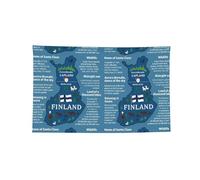 Carte de la Finlande avec différents exploits imprimés à quatre trous Bannière décorée avec bords cousus pour décoration murale de bureau et maison
