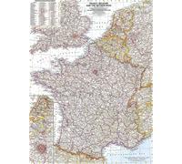 Carte de la France, de la Belgique et des Pays-Bas de 1960