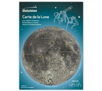 Carte de la Lune Pour repérer facilement les principaux cratères, mers et curiosités lunaires - Bertrand D' Armagnac - Stelvision - broché - Atlas / carte