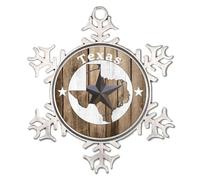 Carte de la maison Texas Lone, décoration ronde en forme de flocon de neige, décoration de sapin de Noël, étoile du sud, élégante souvenir, drapeau américain, étoile patriotique, cadeau de collection