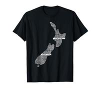 Carte de la Nouvelle-Zélande Aotearoa, Nouvelle-Zélande dans les langues du monde T-Shirt