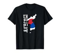 Carte de la péninsule coréenne icône Drapeau Hangul Mots T-Shirt