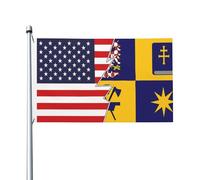 Carte De La Région De Zlin Et De L'Amérique Drapeau De Festival Décoratif Drapeaux De Maison Double Face Bannière Cour 90X150Cm Pour Anniversaires Chambres Vacances