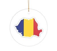 Carte de la Roumanie - Cadeau de mariage personnalisé - Décoration de Noël en acrylique pour jeunes mariés et couples