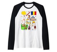 Carte de la Roumanie Culture Voyage Souvenir Drapeau roumain Manche Raglan