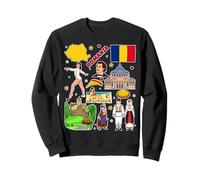 Carte de la Roumanie Culture Voyage Souvenir Drapeau roumain Sweatshirt