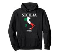 Carte de la Sicile Italie Drapeau Italien Couleurs Pride Heritage Sweat à Capuche