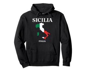 Carte de la Sicile Italie Drapeau Italien Couleurs Pride Heritage Sweat à Capuche