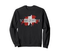 Carte de la Suisse Souvenir Drapeau Vintage Style Schweizerische Sweatshirt