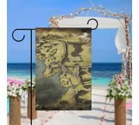 Carte de la Terre du Milieu Drapeau de Jardin pour Extérieur 30,5 x 45,7 cm Printemps Été Drapeau de Jardin Double Face Drapeaux Saisonniers Durable Panneau de Bienvenue pour Patio, Pelouse, Cour