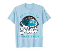 Carte de la Terre Plate, Le Monde est Plat, Terre Plate, Une Fois Que Vous Allez à Plat T-Shirt, Homme, Bleu Céleste, M