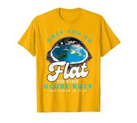 Carte de la Terre Plate, Le Monde est Plat, Terre Plate, Une Fois Que Vous Allez à Plat T-Shirt, Homme, Doré Vif, S