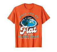 Carte de la Terre Plate, Le Monde est Plat, Terre Plate, Une Fois Que Vous Allez à Plat T-Shirt, Homme, Orange, XL