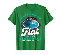 Carte de la Terre Plate, Le Monde est Plat, Terre Plate, Une Fois Que Vous Allez à Plat T-Shirt, Homme, Vert Kelly, 3XL