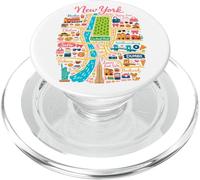 Carte de la Ville de New York - Design rétro - Illustration de Voyage PopSockets PopGrip pour MagSafe