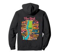 Carte de la Ville de New York - Design rétro - Illustration de Voyage Sweat à Capuche
