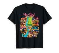 Carte de la Ville de New York - Design rétro - Illustration de Voyage T-Shirt