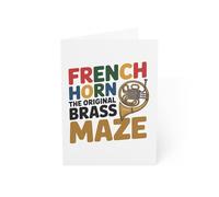 Carte de labyrinthe de cor français - Carte de vœux originale en laiton pour musiciens (12,7 x 17,8 cm)