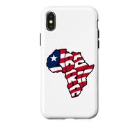 Carte de l'Afrique avec Typographie Graffiti du Liberia et Drapeau libérien Coque pour iPhone X/XS