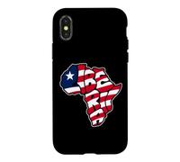 Carte de l'Afrique avec Typographie Graffiti du Liberia et Drapeau libérien Coque pour iPhone X/XS