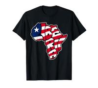 Carte de l'Afrique avec Typographie Graffiti du Liberia et Drapeau libérien T-Shirt