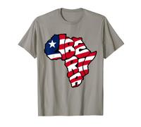 Carte de l'Afrique avec Typographie Graffiti du Liberia et Drapeau libérien T-Shirt