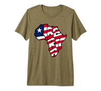 Carte de l'Afrique avec Typographie Graffiti du Liberia et Drapeau libérien T-Shirt Haut de Gamme