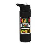 Carte de l'Afrique du Mois de l'histoire des Noirs Afro-Américains Stainless Steel Insulated Water Bottle