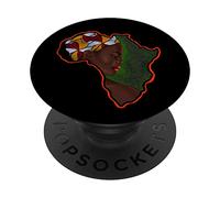 Carte de l'Afrique, femme africaine, histoire noire PopSockets PopGrip Interchangeable