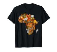 Carte de l'Afrique Kente Juneteenth African American Black Pride T-Shirt