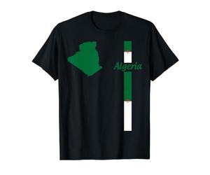 Carte de l'Algérie, Drapeau algérien, Patrimoine de Voyage T-Shirt Graphique avec Valeur