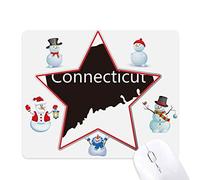 carte de l'amérique connectic - silhouette le bonhomme de neige étoile tapis de souris