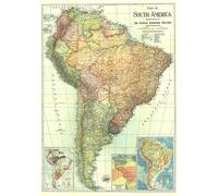 Carte de l'Amérique du Sud de 1921