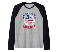 Carte de l'amour du Libéria avec Le Drapeau libérien Manche Raglan