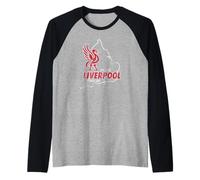 Carte de l'Angleterre de Liverpool Est. 1207 avec liverbird Vieilli Manche Raglan
