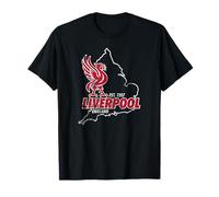 Carte de l'Angleterre de Liverpool Est. 1207 avec liverbird Vieilli T-Shirt