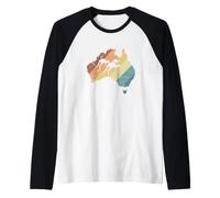 Carte de l'Australie avec Kangourous Australie Manche Raglan