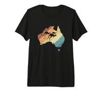 Carte de l'Australie avec Kangourous Australie T-Shirt Haut de Gamme