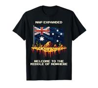 Carte de l'Australie étendue | Exploration Pixel Art Outback T-Shirt