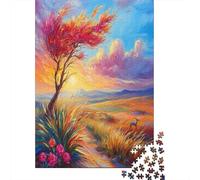 Carte de l'Australie (Peinture à l'huile) Cadeau Unique Décoration Intérieure Spinifex ondulant au Vent Jeu ÉduChatif Challenge Toy Adultes & Enfants des 14 Ans 38x26cm/1000pcs