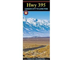 Carte de l'autoroute 395 : Carson City (Nevada) to Lone Pine (California) | Benchmark Maps