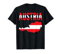 Carte de l'Autriche Drapeau Couleurs Fierté Nationale T-Shirt