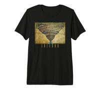 Carte de l'enfer Botticelli Divine Comédie Dante Cadeau T-Shirt Haut de Gamme