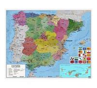 Erik - Mini Carte d'Espagne Politique - Espagnol - Papier Glacé - 40x50cm