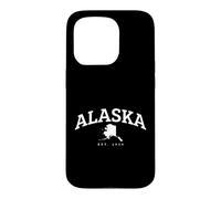 Carte de l'État de l'Alaska - Design de Voyage Vintage Coque pour iPhone 15 Pro