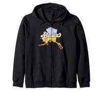 Carte de l'État de l'Alaska Style Rétro Art Sweat à Capuche